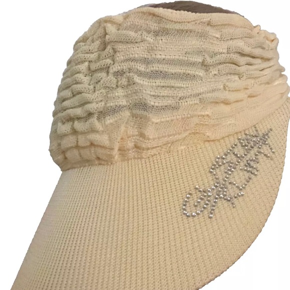 Lot of 3 Visor Hats Caps Empty-Top Hats Korean-style Gustav Klimt Rhinestone - Picture 6 of 8